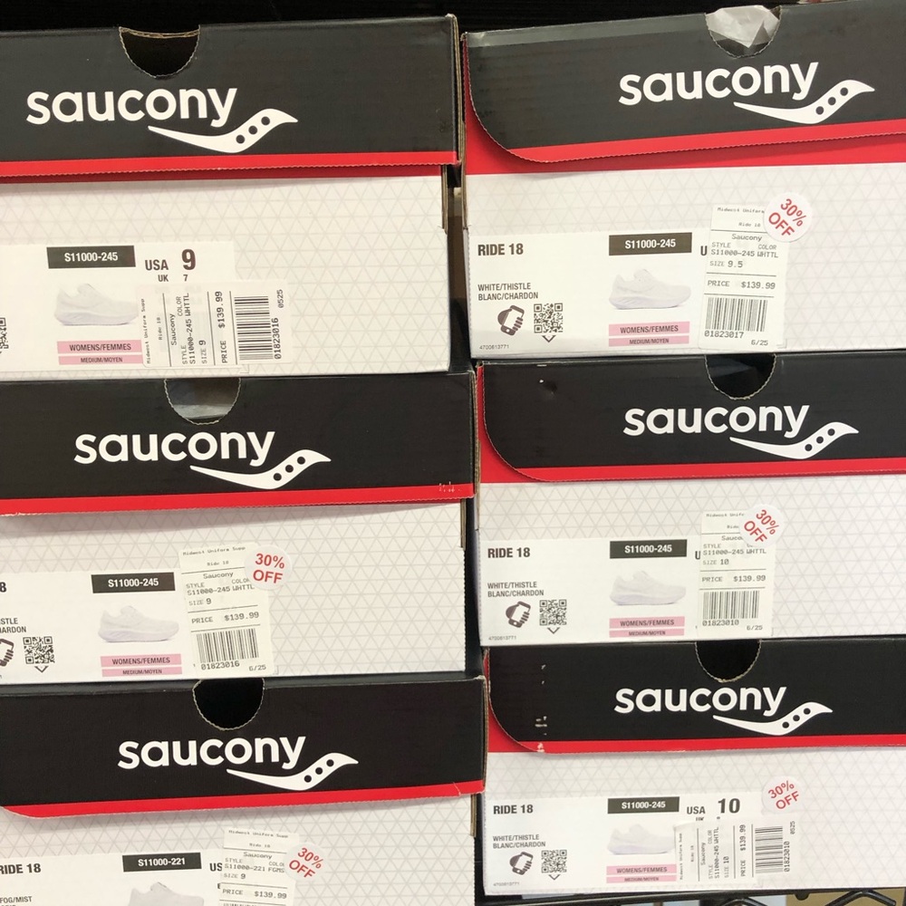 NIB Saucony Ride 18 White And Lavender Womens Tennis Shoe Multi Sizes - Picture 10 of 10